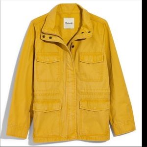 * SOLD * Madewell Mustard Yellow Adjustable Waist 4 Pocket Utility Jacket Medium